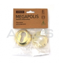 Накладки на цилиндр APECS Megapolis DP-C-08-G (золото)