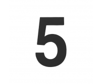 Цифра "5" самоклеящаяся FUARO SS304/50х30 BL (чёрный, нержавейка)