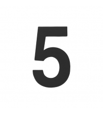 Цифра "5" самоклеящаяся FUARO SS304/50х30 BL (чёрный, нержавейка)