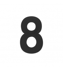 Цифра "8" самоклеящаяся FUARO SS304/50х30 BL (чёрный, нержавейка)