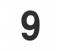 Цифра "9" самоклеящаяся FUARO SS304/50х30 BL (чёрный, нержавейка)