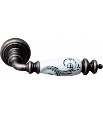 Ручки дверные FORME "SIENA GR-910" V50 мм (античное серебро/керамика декор)