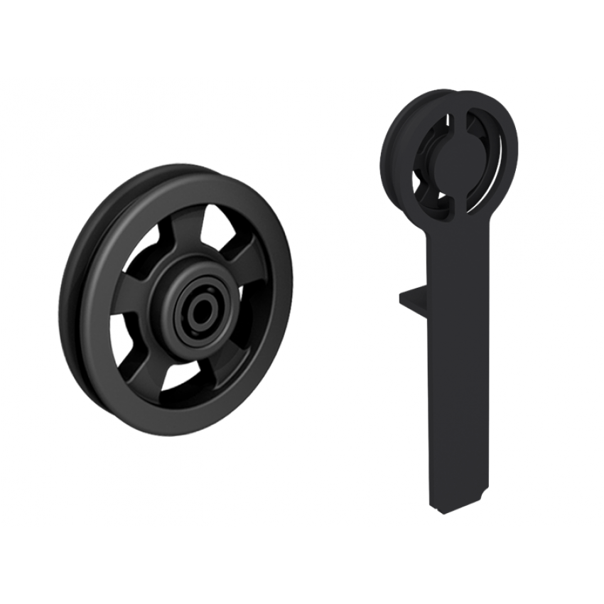 Комплект роликов для раздвижной двери ROC DESIGN RAN (чёрный матовый, ролик с перфорацией)