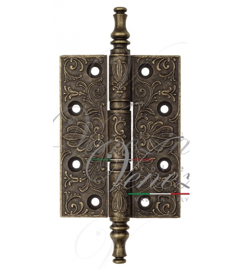 Петля универсальная латунная Venezia CRS011 (102 x76 x3, античная бронза, с узором)