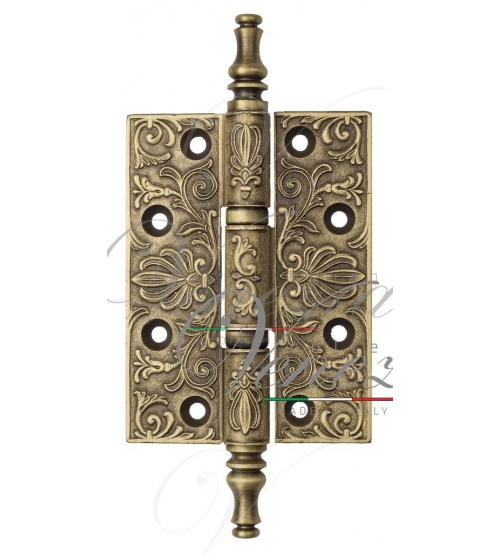 Петля универсальная латунная Venezia CRS011 (102 x76 x3, матовая бронза, с узором)
