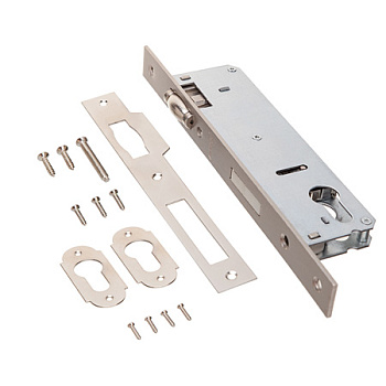 Корпус замка врезного для аллюминиевой двери APECS 7300-35-R-NI (никель, Backset 35 мм, ролик)