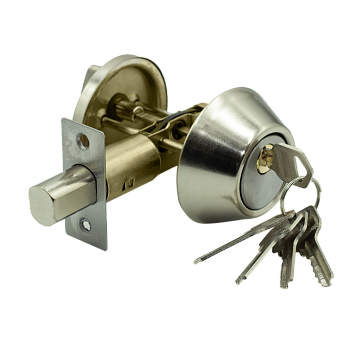 Замок врезной дополнительный верхний LEKSA DEADBOLT 101 "K-19" (никель, 5 ключей)